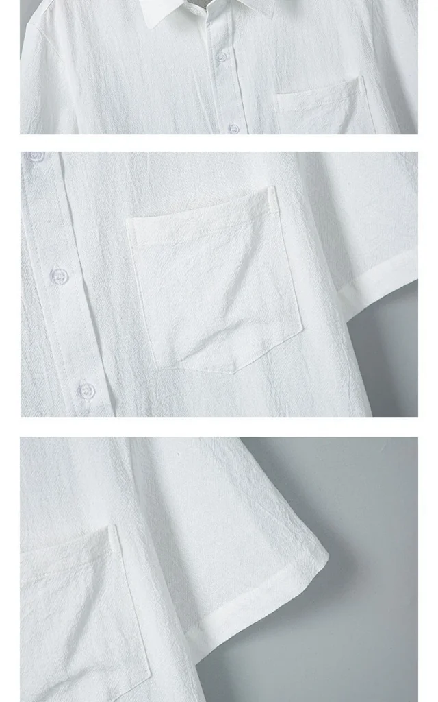Men's Chinese Summer Short-Sleeve Shirt Detail