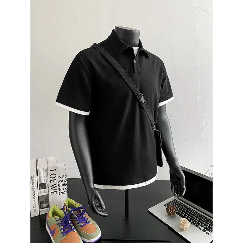 Men's Summer Pique Mock Polo Shirt