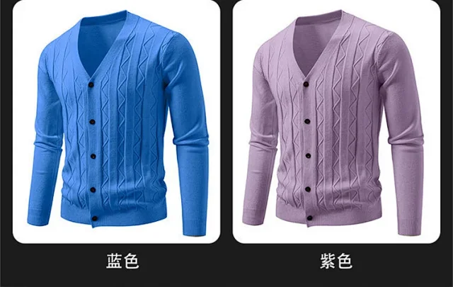 Men's Autumn Winter Knit Cardigan Korean Trendy Detail