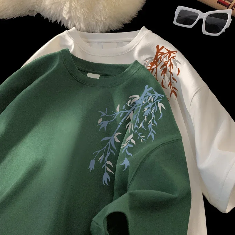 Men's Chinese-Style Printed Heavyweight Cotton Tee
