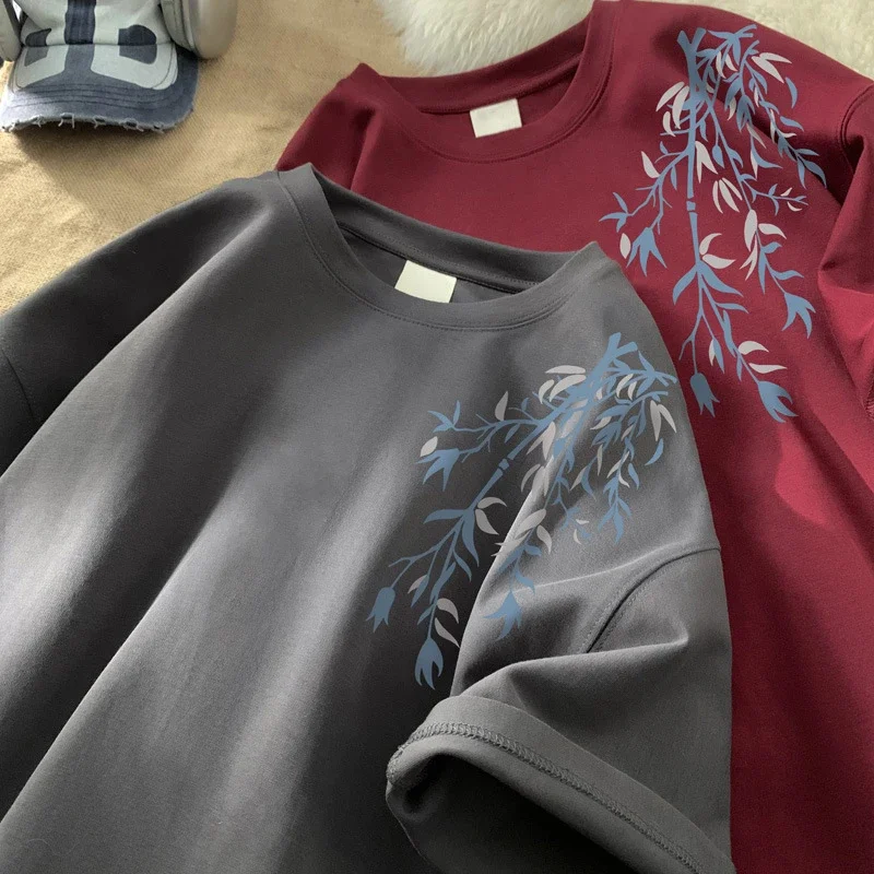 Men's Chinese-Style Printed Heavyweight Cotton Tee
