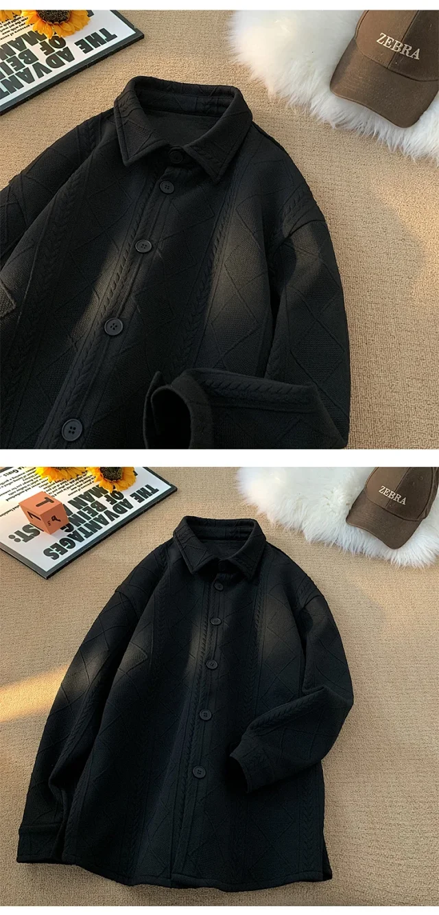 Men's Jacquard Long Sleeve Casual Shirt Detail