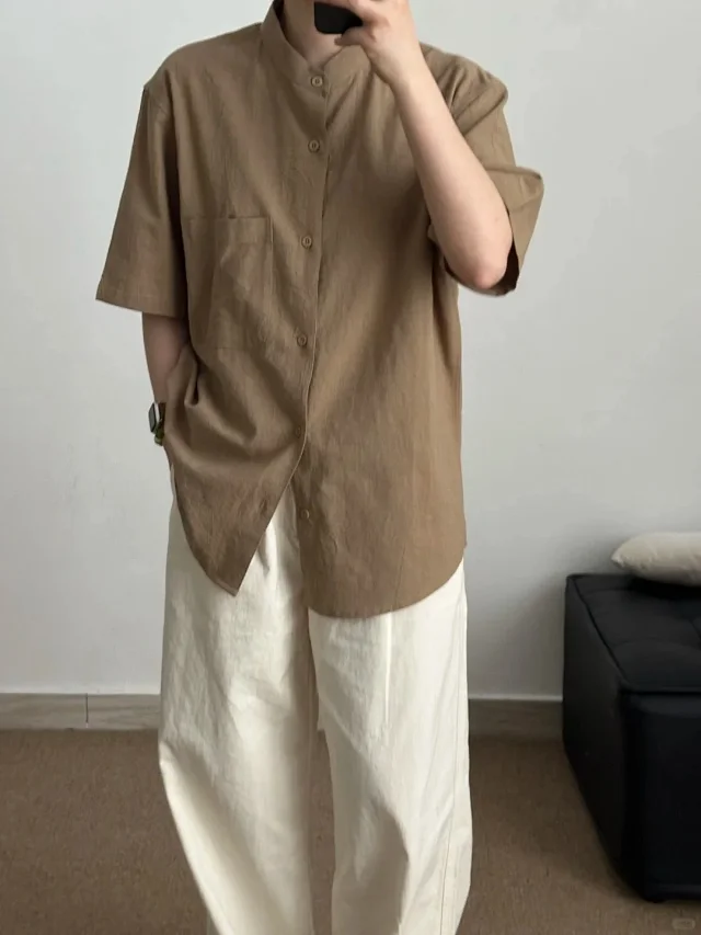 Men's New Chinese Bamboo Cotton Shirt Detail