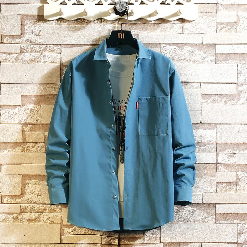 Men's Plus Size Preppy Autumn Shirt