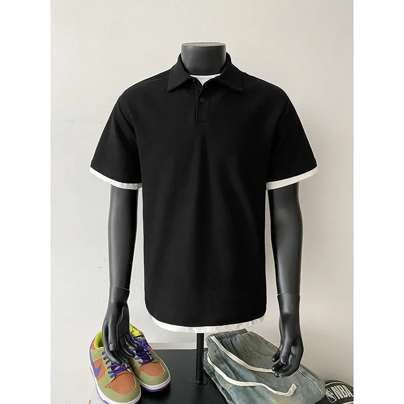Men's Summer Pique Mock Polo Shirt