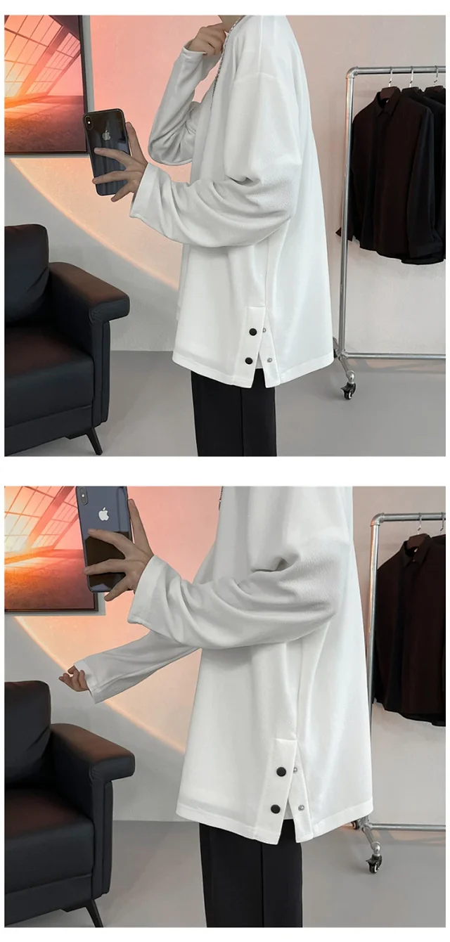 Men's HK Style Button-Down Long-Sleeve Tee Detail