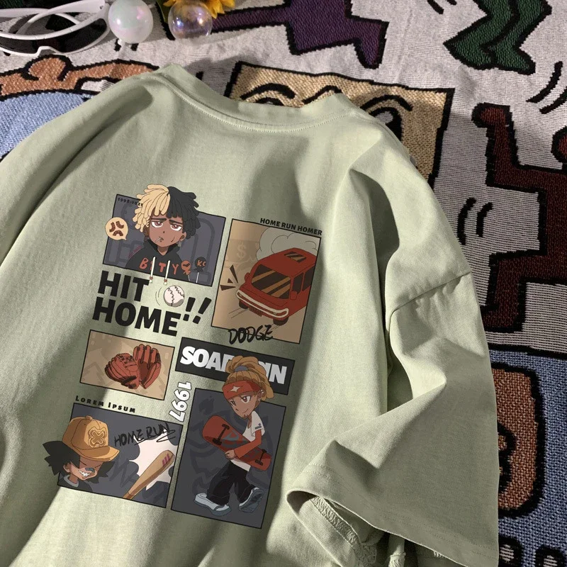 Men's Cartoon Print Heavyweight Cotton Tee