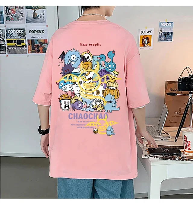 Men's Loose Fit Cotton Graphic T-Shirt Detail