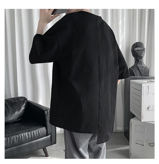 Men's Trendy Solid Half Sleeve Tee Detail
