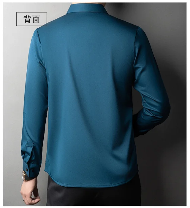 Men's Tailored Stretch Long Sleeve Shirt Detail
