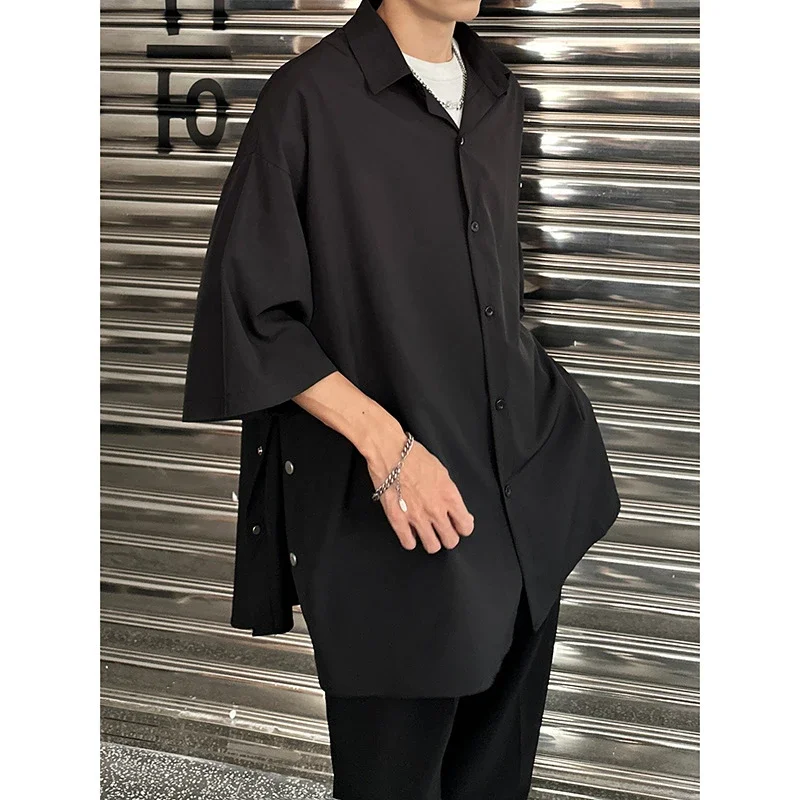 Men's Designer Chiffon Mid-Sleeve Shirt