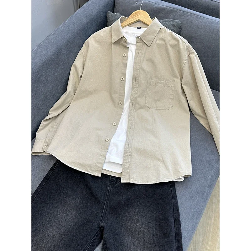 2025 Men's Khaki Cotton Work Shirt