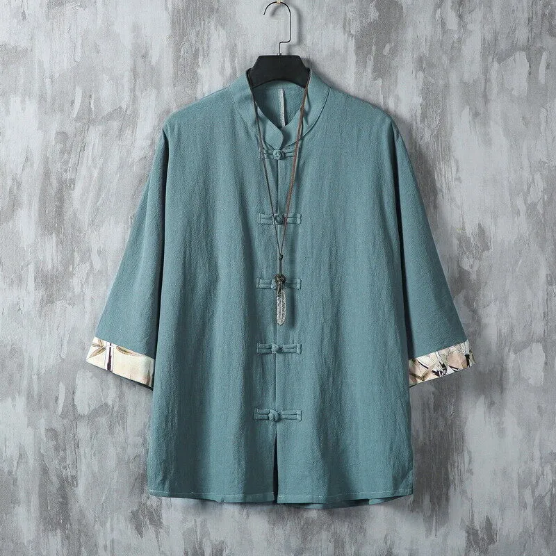 Wind Men's Chinese 3/4 Sleeve Shirt