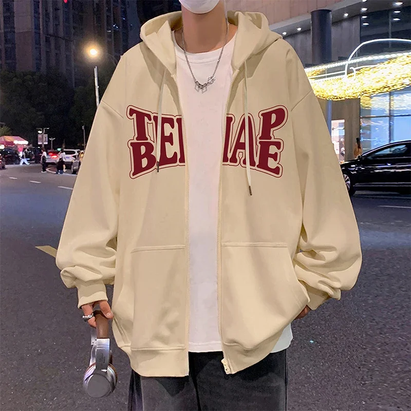 Men's Hip Hop Oversized Zip Hoodie