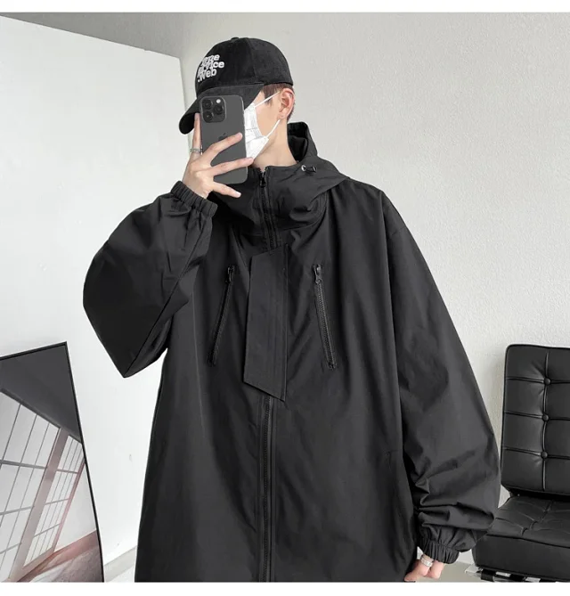 Black Warrior Men's Hooded Utility Jacket Detail
