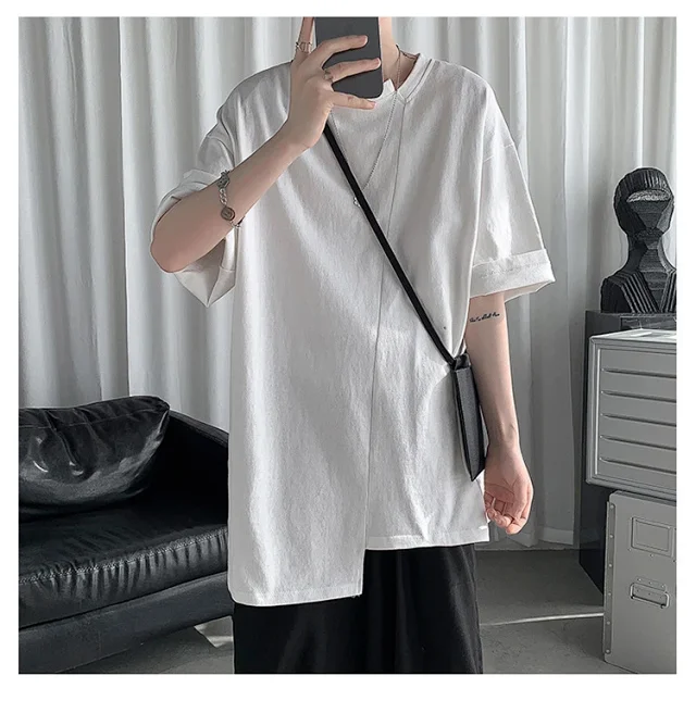 Men's Trendy Solid Half Sleeve Tee Detail