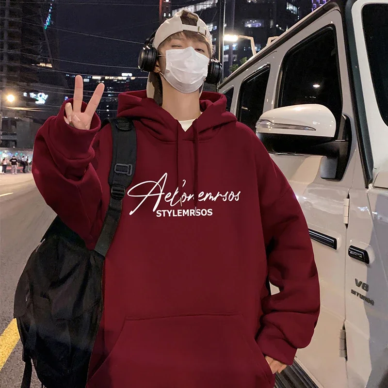 American Streetwear Men's Oversized Cotton Hoodie