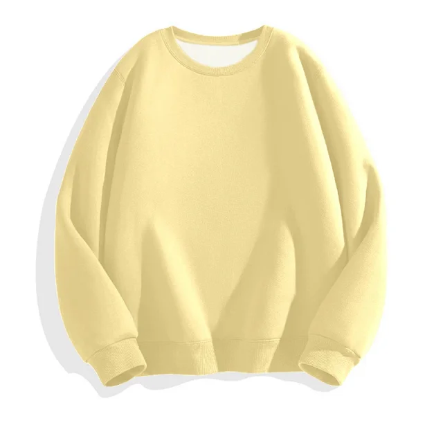Hua Cotton Men's Casual Crew-Neck Sweatshirt Detail