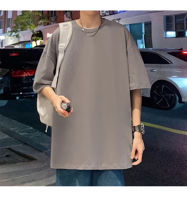 Men's Summer Oversized Heavyweight Cotton T-Shirt Detail