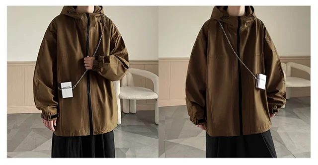 Men's American Retro Vibe Waterproof Jacket Detail