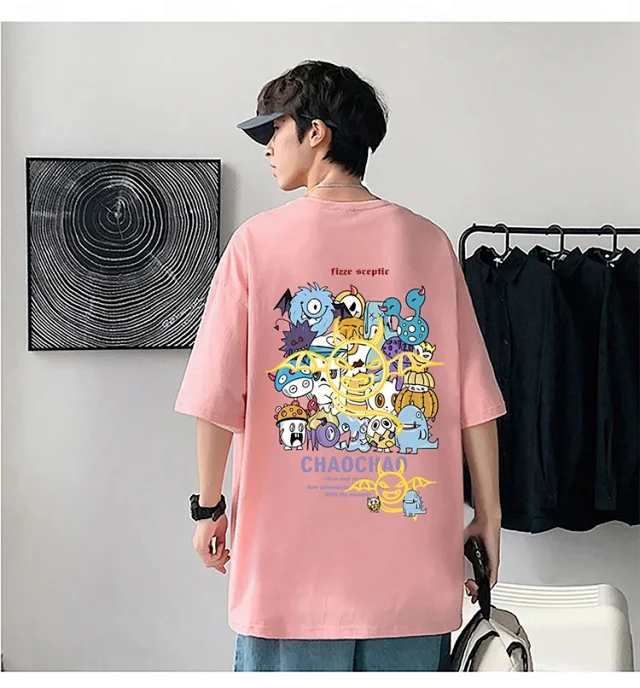 Men's Loose Fit Cotton Graphic T-Shirt Detail