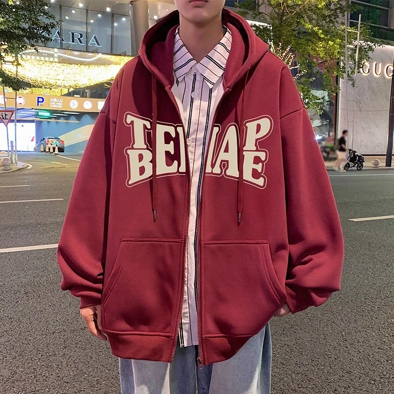 Men's Hip Hop Oversized Zip Hoodie