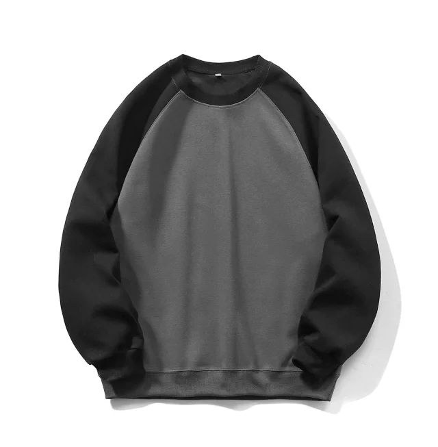 Men's Plus-Size Japanese Minimalist Color-Block Sweatshirt Detail