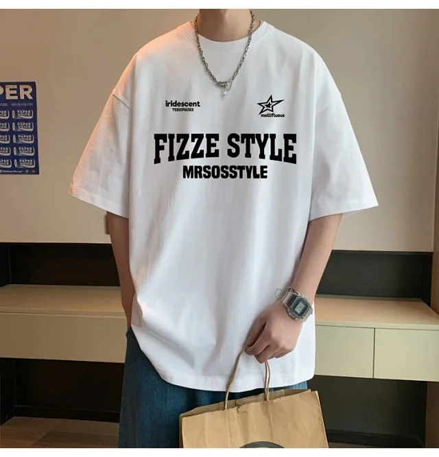 Summer 2025 Men's Cotton Oversized T-shirt Detail