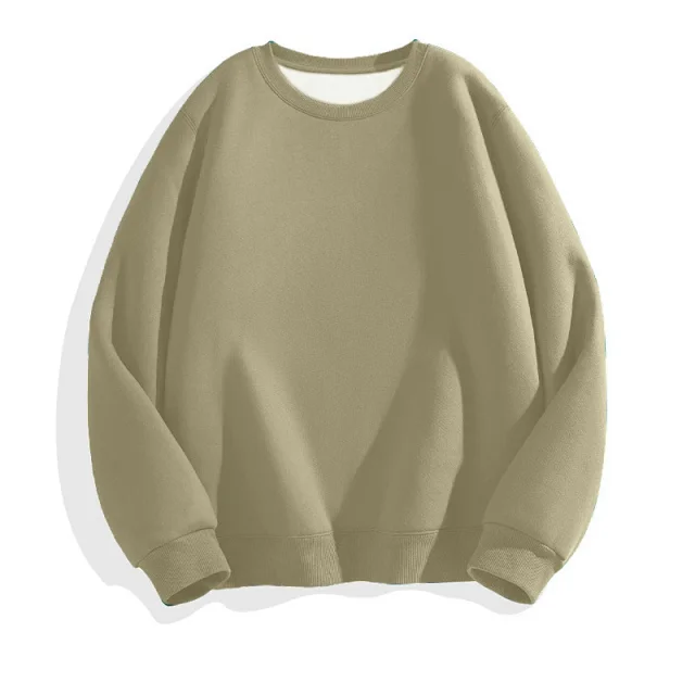 Hua Cotton Men's Casual Crew-Neck Sweatshirt Detail