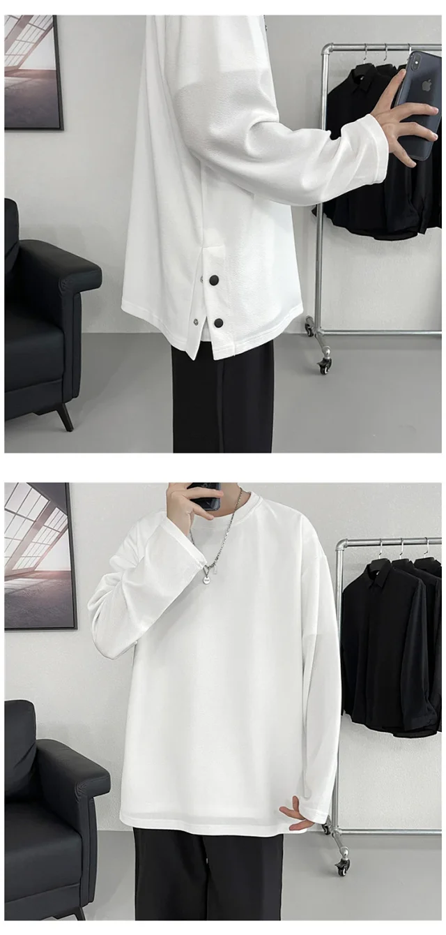 Men's HK Style Button-Down Long-Sleeve Tee Detail