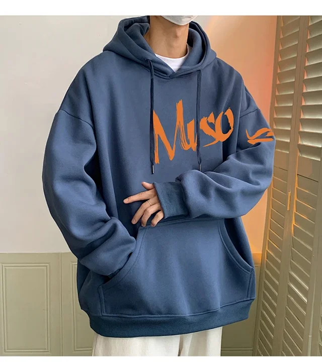 Men's Vintage American Graphic Fleece Hoodie Detail