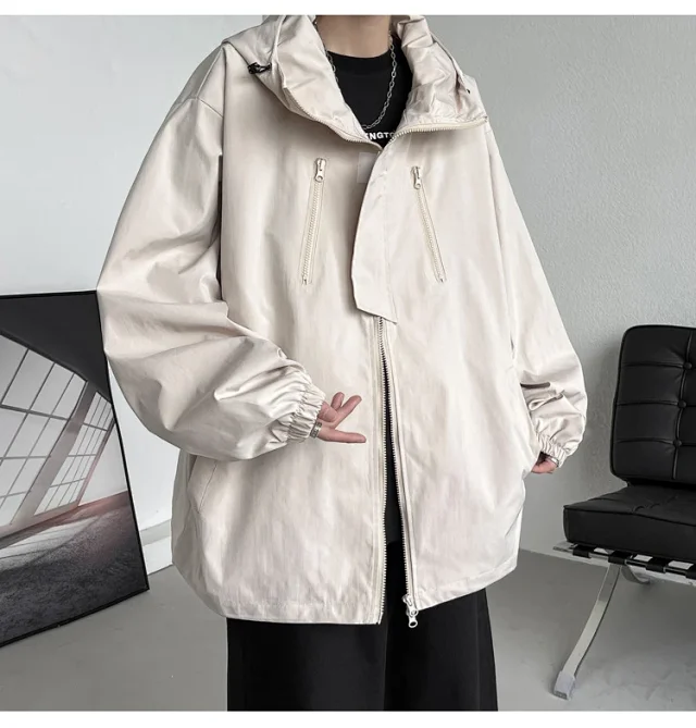 Black Warrior Men's Hooded Utility Jacket Detail