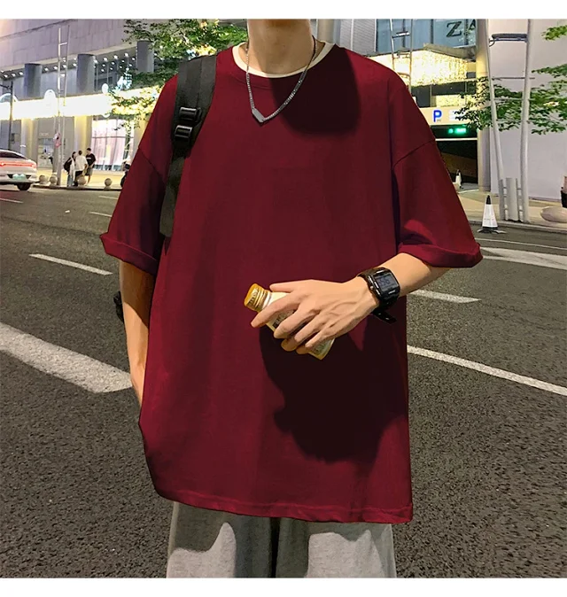 Men's Summer Oversized Heavyweight Cotton T-Shirt Detail