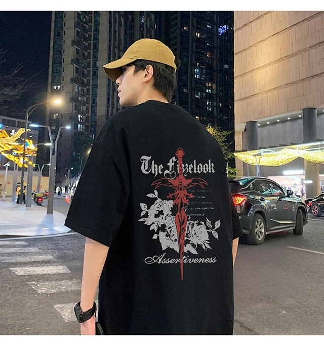 Men's Heavyweight Cotton Thick Short-Sleeve Tee Detail