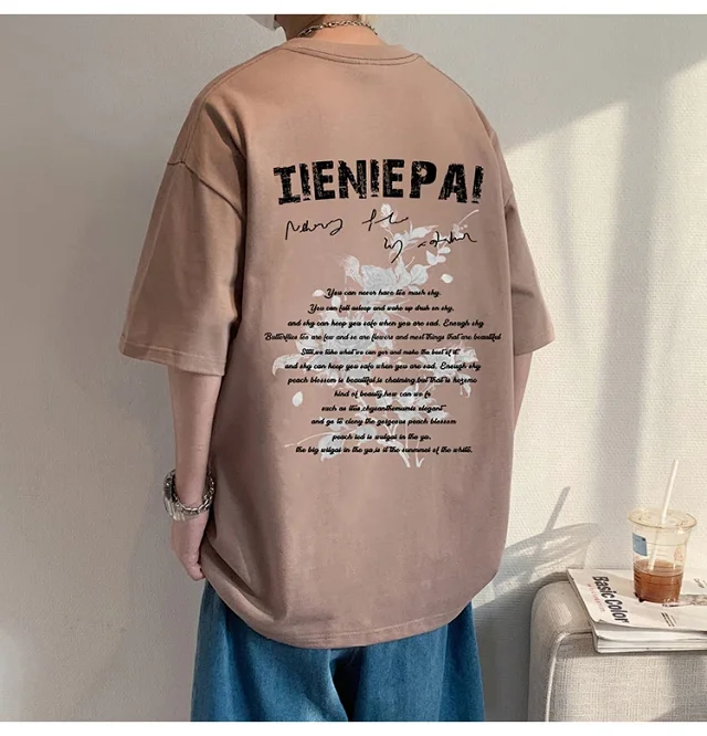 Men's Heavyweight Cotton Loose Fit T-Shirt Detail
