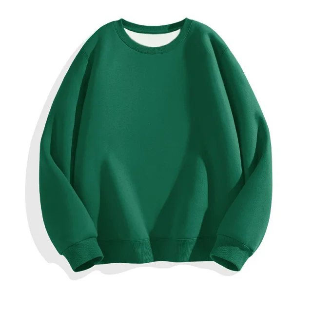 Hua Cotton Men's Casual Crew-Neck Sweatshirt Detail
