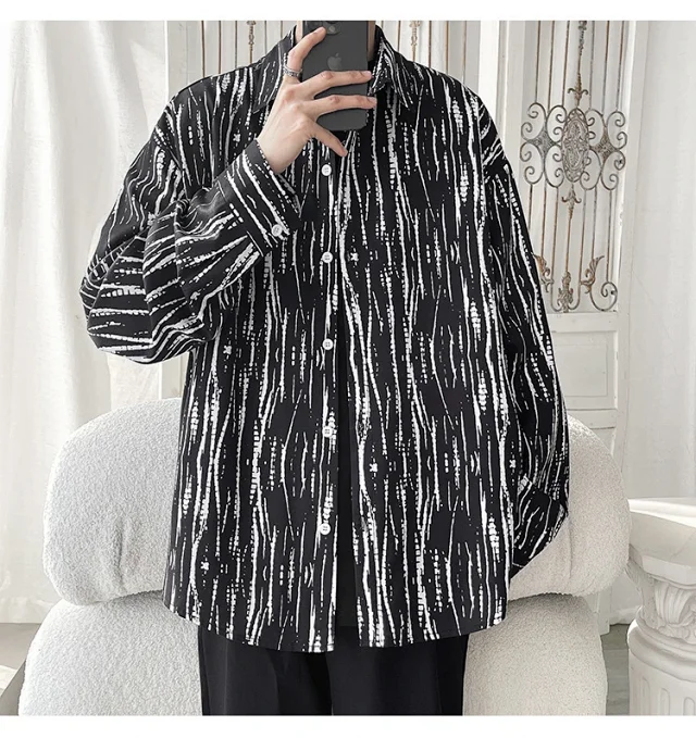 Men's Hip Hop Long Sleeve Shirt Detail
