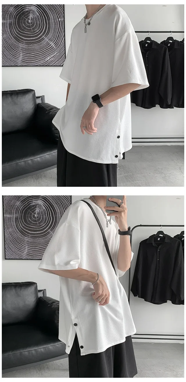 Men's 2025 Oversized Summer T - Shirt (Ins Hong Kong Style) Detail