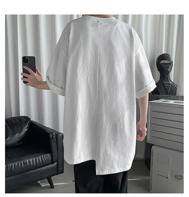 Men's Trendy Solid Half Sleeve Tee Detail