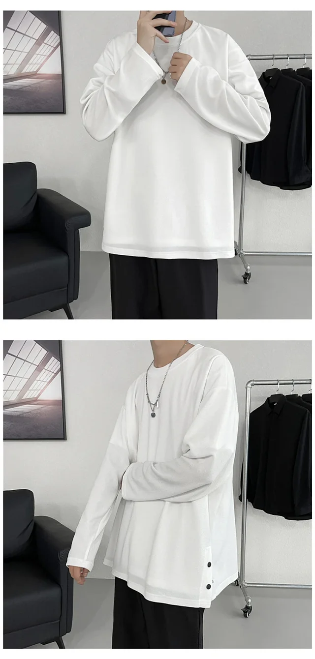 Men's HK Style Button-Down Long-Sleeve Tee Detail