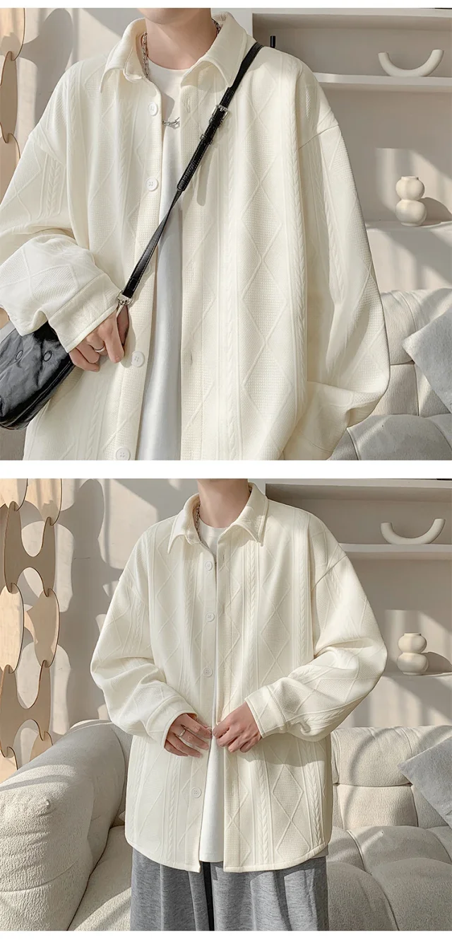 Trendy Boys' Jacquard Long Sleeve Shirt Detail