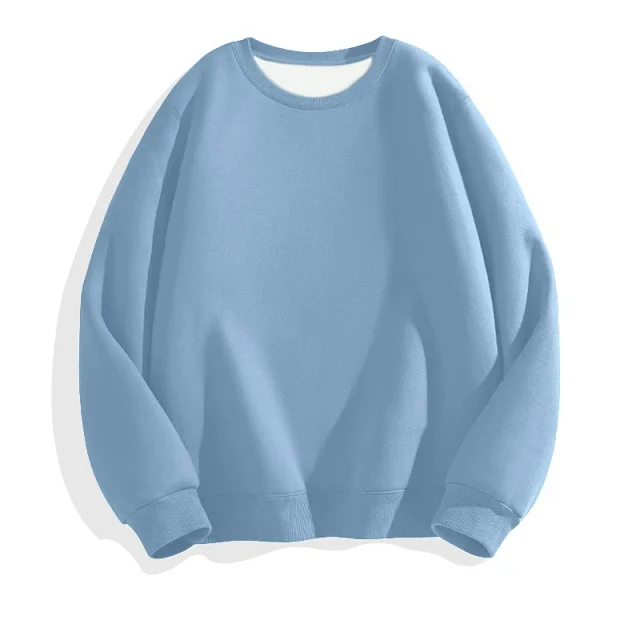 Hua Cotton Men's Casual Crew-Neck Sweatshirt Detail