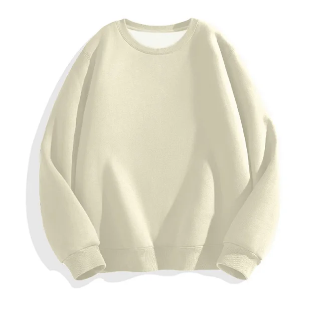Hua Cotton Men's Casual Crew-Neck Sweatshirt Detail