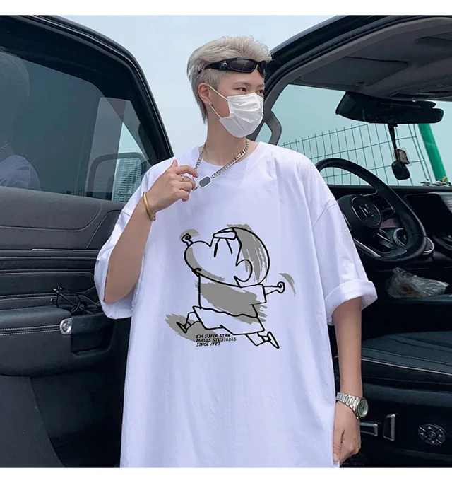 Men's HK Style Oversize Cotton Tee Detail
