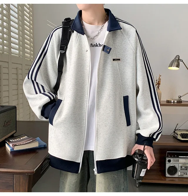 Men's Oversized Patchwork Cardigan Detail