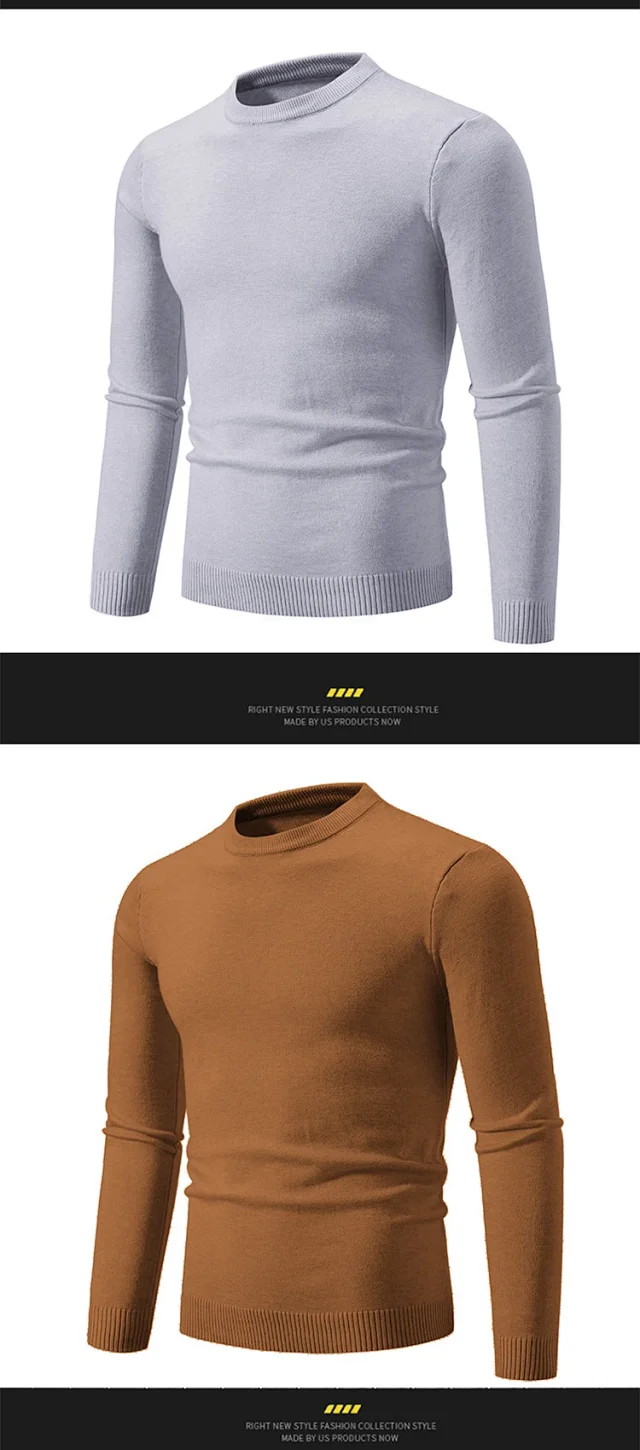 Men's Retro Solid Loose Knit Pullover Detail
