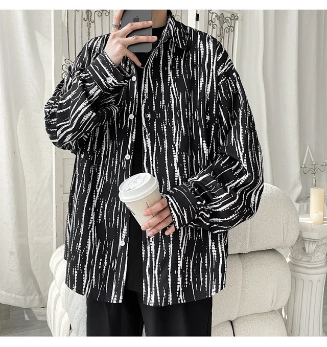 Men's Hip Hop Long Sleeve Shirt Detail