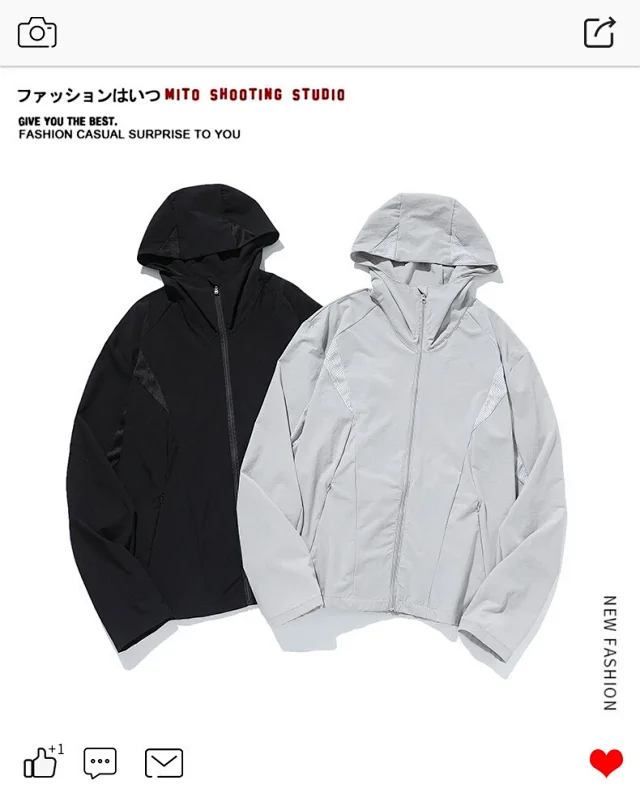 Men's Quick-Dry Hooded Sun Cycling Jacket Detail