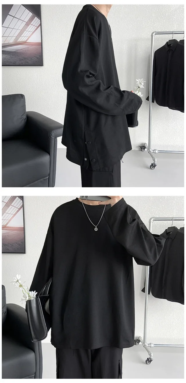 Men's HK Style Button-Down Long-Sleeve Tee Detail