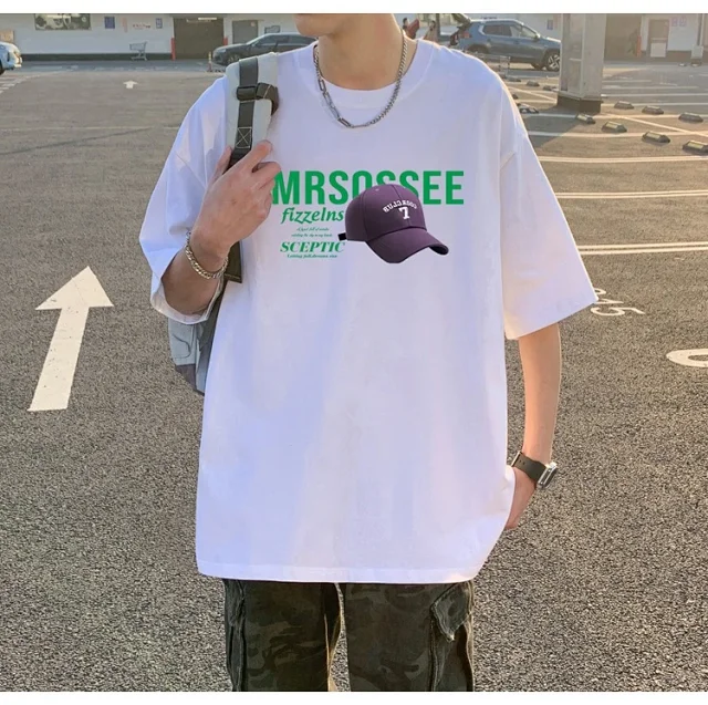 Men's Heavyweight Cotton Summer Tee Loose Detail